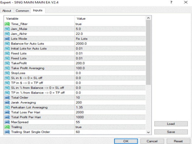 SING MAIN MAIN EA V3.4 MT4 No DLL